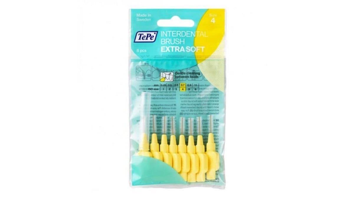 Tepe Yellow 0.7Mm Interdental Brush - 3 Packs Of 8 Brushes