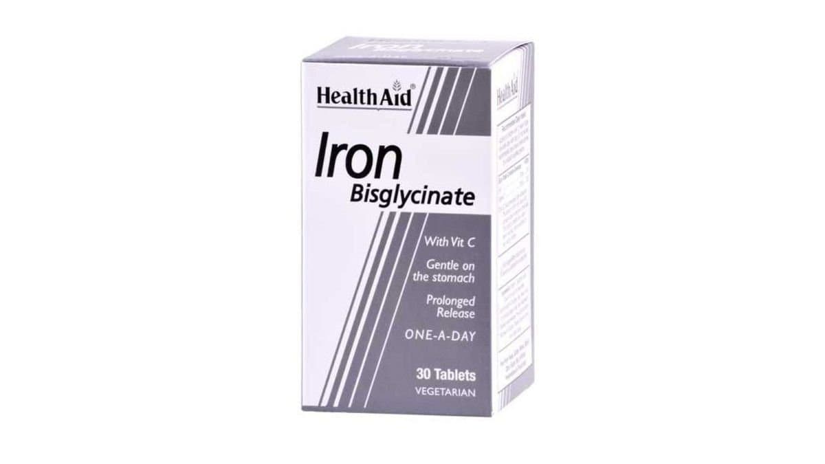 Health Aid Iron Bisglycinate With Vit C, 30Tabs