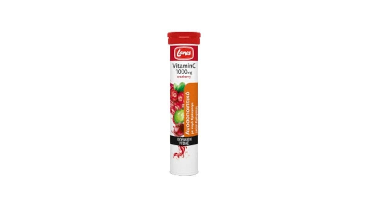 Lanes Vitamin C 1000mg & Cranberry 20 Eff. Tabs Cherry & Grape Flavour