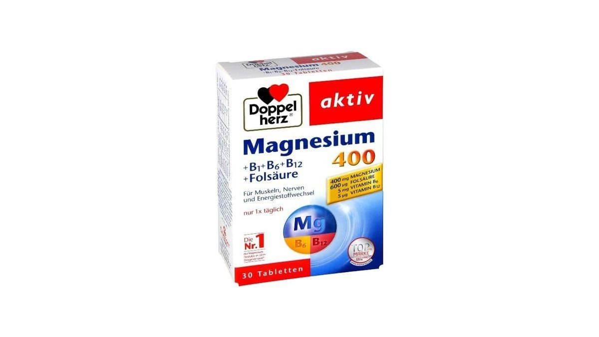 Doppelherz Magnesium 400 + B1 + B6 + Folic Acid, 30 Tabs