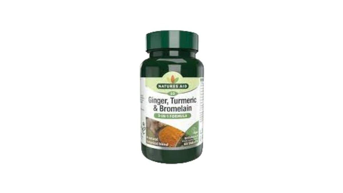 Natures Aid Ginger, Turmeric & Bromelain (60 Tablets)