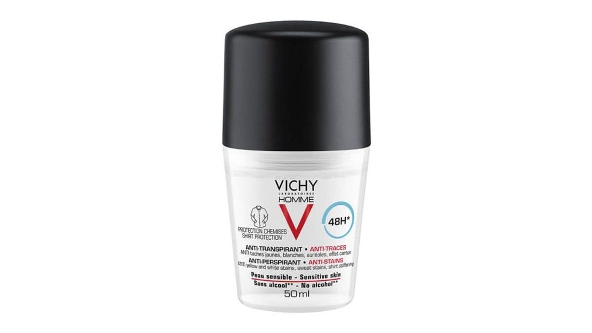 Vichy Homme Deo Roll-On Anti-Stains 48H, 50ml