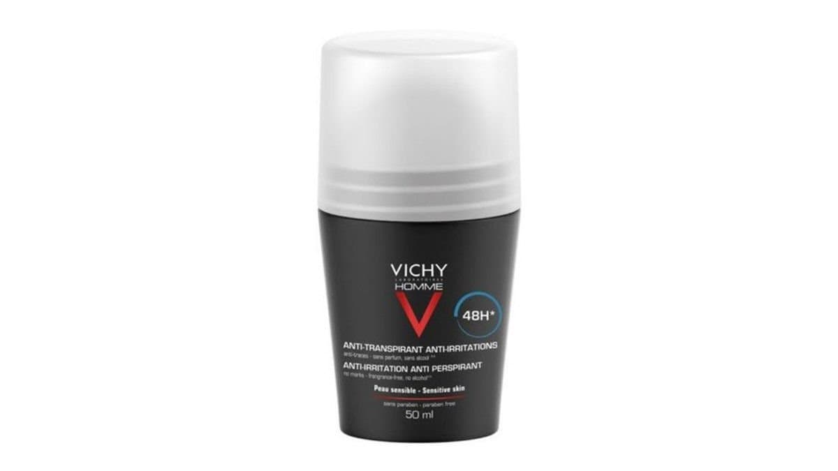Vichy Homme 48H Deodorant Roll-On For Sensitive Skin, 50ml