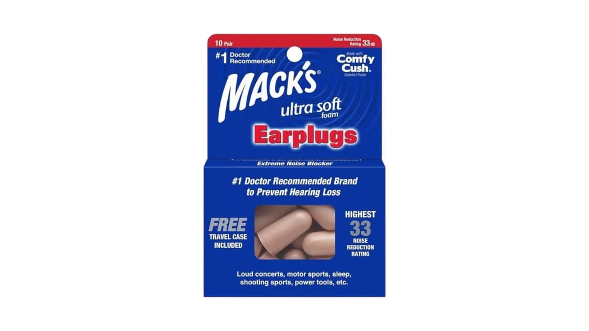 Mack's Ultra Soft Foam Earplugs 33dB 10 Pair