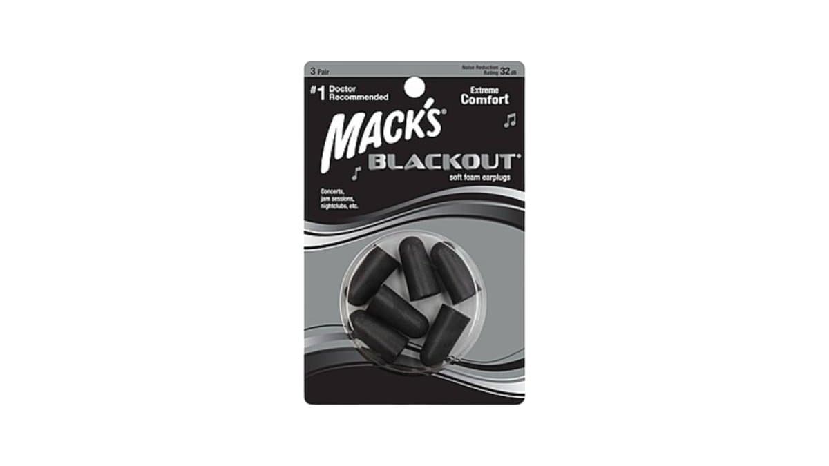 Mack's Blackout Soft Foam Earplugs 32dB 3 Pair