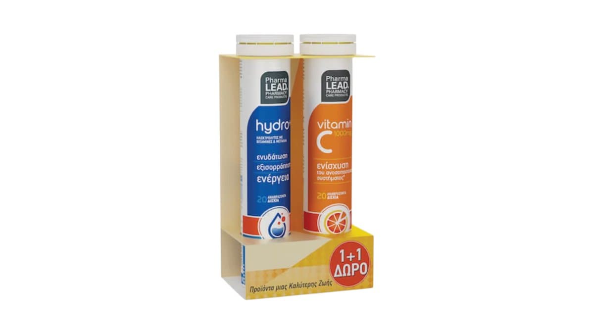Pharmalead Hydro+ Electrolytes & Vitamins 20 Eff. Tabs Lemon Flavour & FREE Vitamin C 1000mg