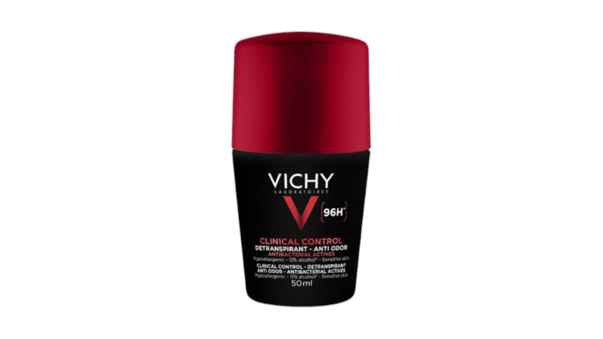 Vichy Homme Clinical Control 96H Detranspirant Anti-Odor Deodorant Roll-On For Sensitive Skin, 50ml