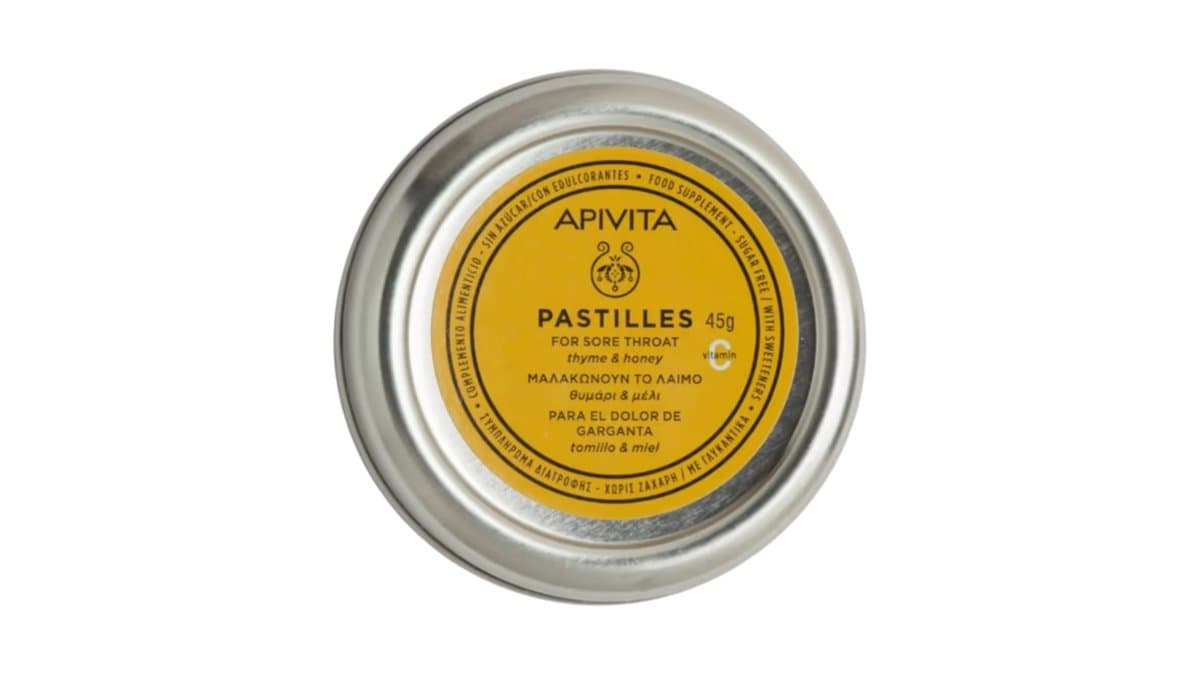 Apivita Pastilles For Sore Throat With Thyme & Honey, 45g