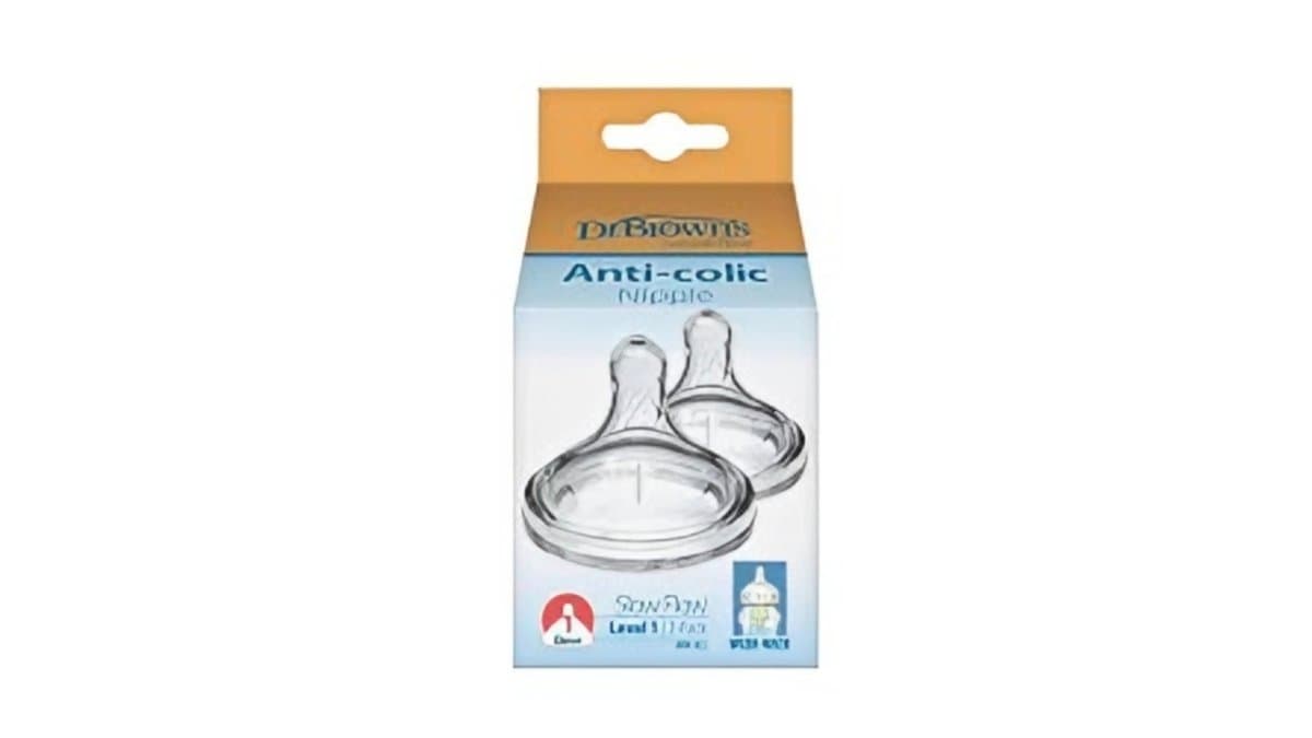 Dr. Brown's Natural Flow  Anti-Colic Nipple Slow Flow Level 1 2-Pack 0m+