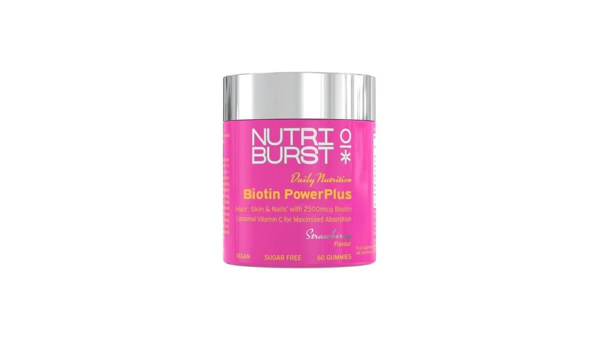 Nutriburst Daily Nutrition Biotin PowerPlus Strawberry Flavour 60 Gummies