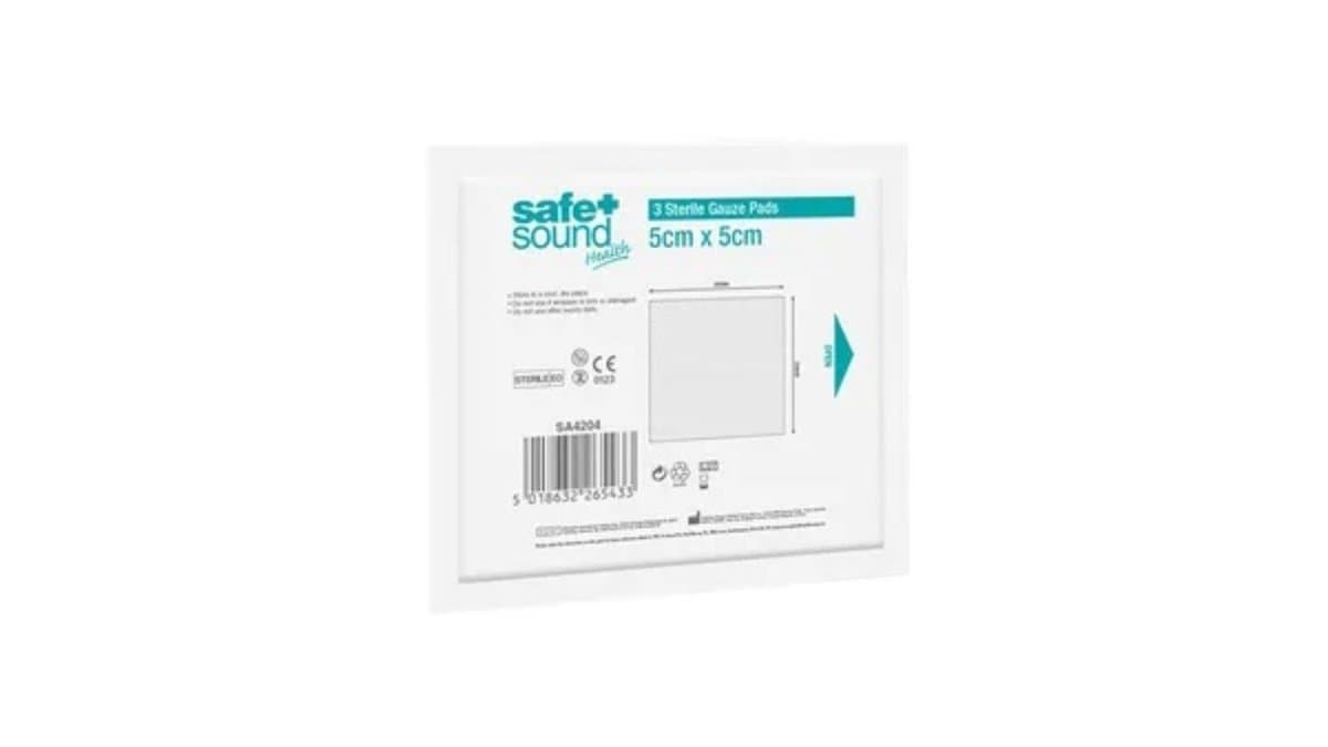 Safe+Sound Sterile Paraffin Gauze Dressing 5cmx5cm 1pc