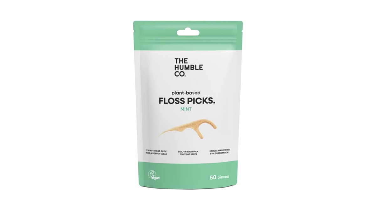 Humble Plant-Based Adult Dental Floss Picks - Double Thread X50