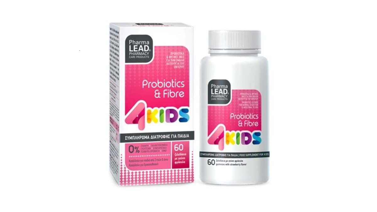 Pharmalead Probiotics & Fibre 4Kids 60 Gummies Strawberry Flavour