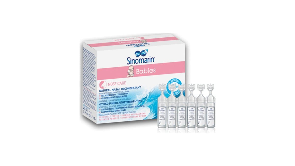 Sinomarin Babies Hypertonic Natural Nasal Decongestant 18 Single Use Vials x 5ml