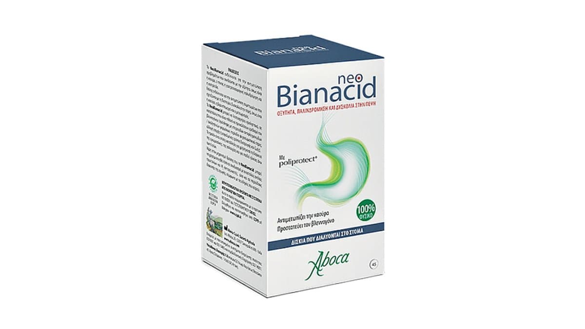Aboca Neo Bianacid Mint Flavour 45 Orally Dissolvable Tabs