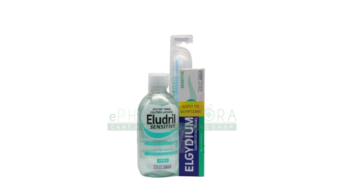 Kit Offer Eludril Sensitive 500ml + Elgydium Sensitive 75ml + FREE T/br