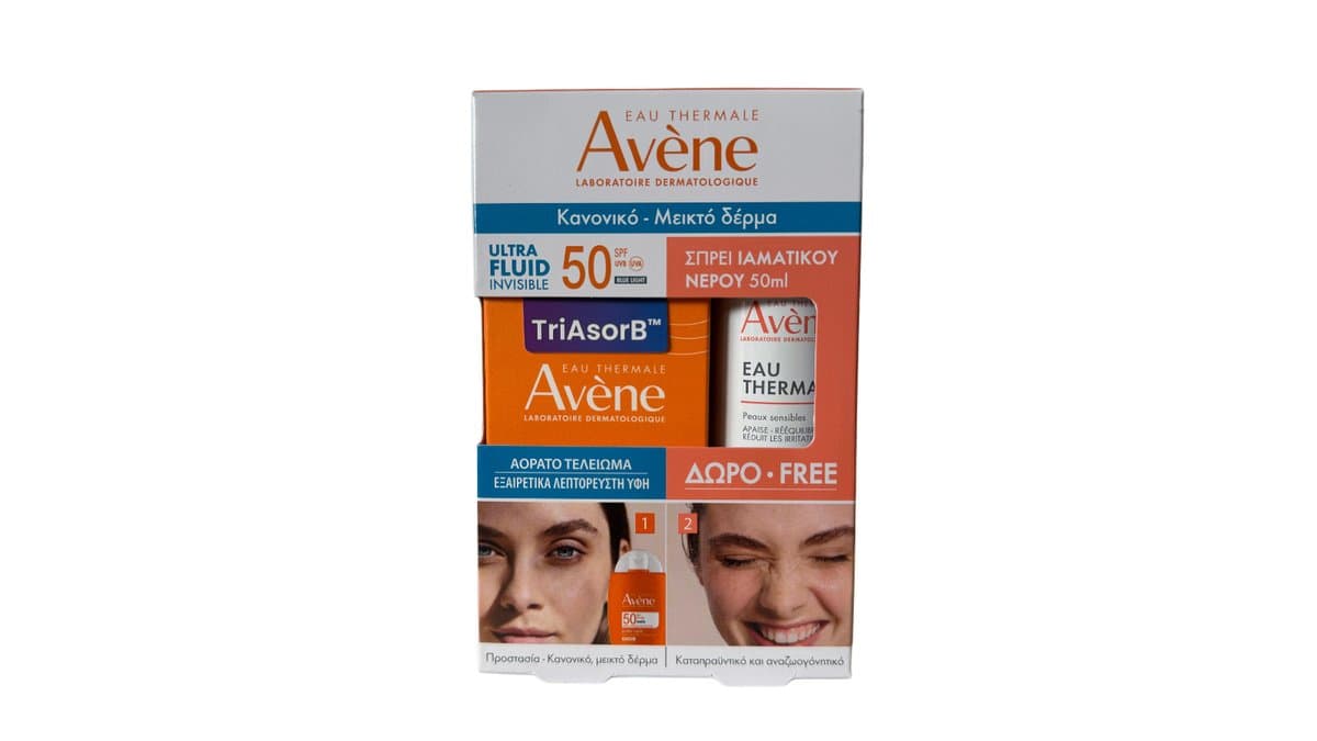 AVENE Ultra Fluid Invisible SPF50+ 50ml + FREE Thermal Spring Water 50ml