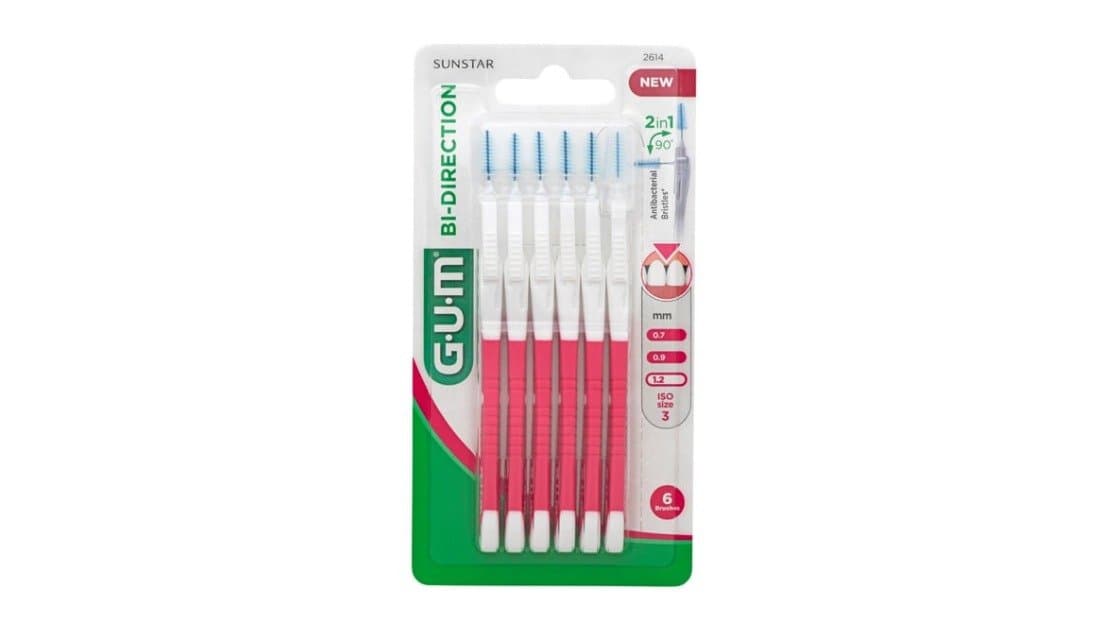 Gum Bi-Directional 1.2mm Interdental Brushes 6Pcs Pink 2614