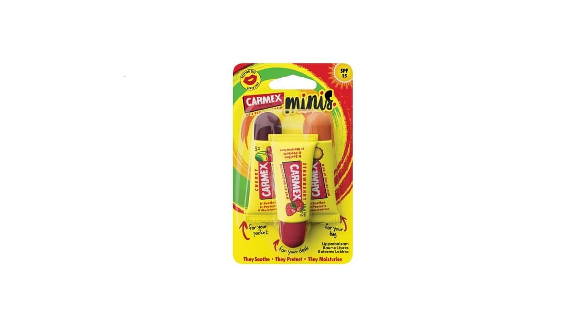 Carmex Lip Balm Tube Mini Assorted 3 x 5gr