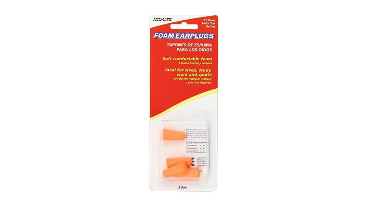 Aculife Foam Earplugs Soft Comfortable Foam 2 Pairs