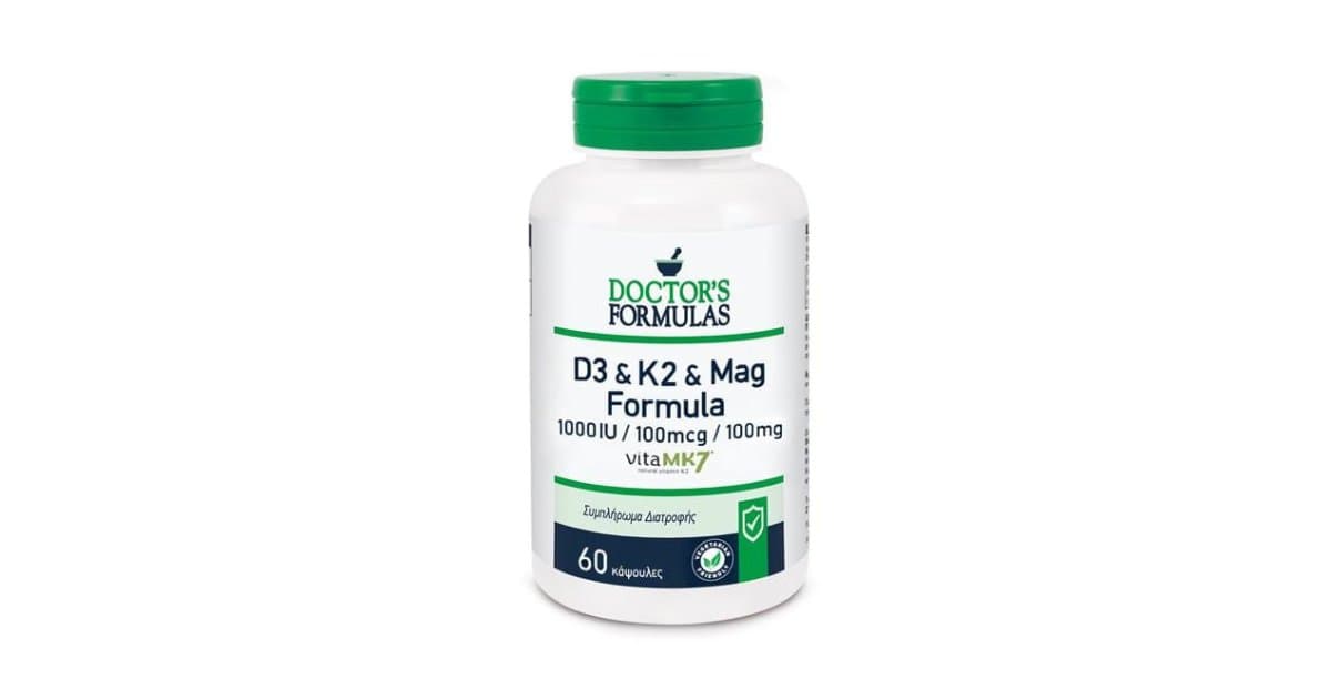 Doctor's Formulas D3 1000IU & K2 100mcg & Magnesium 100mg Formula 60 Caps