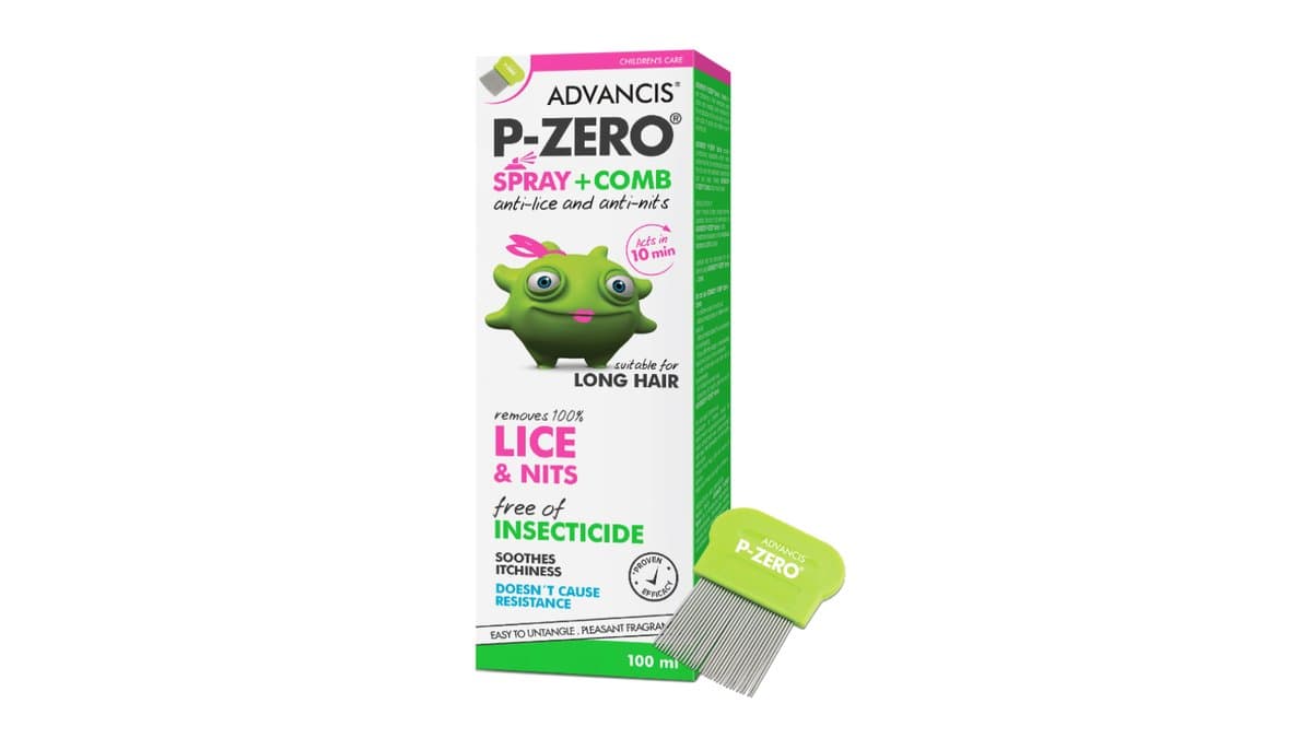 Advancis P-Zero Spray + Comb Anti-Lice & Anti-Nits 100ml