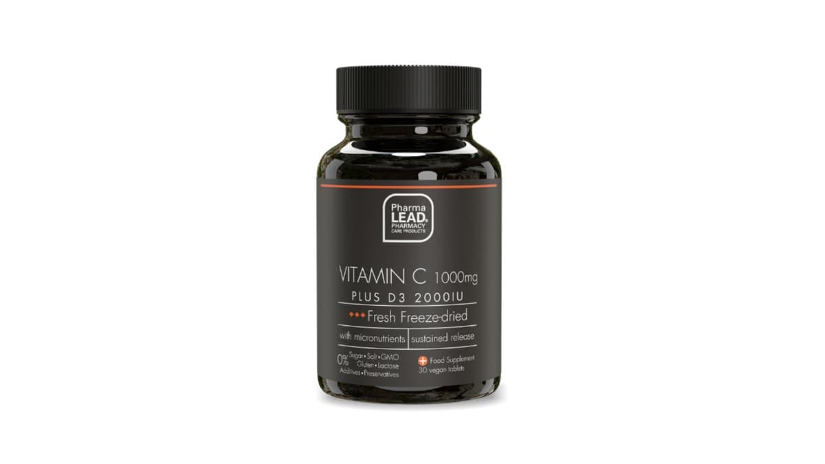 Pharmalead Vitamin C 1000mg Plus D3 2000IU 30 Vegan Tabs