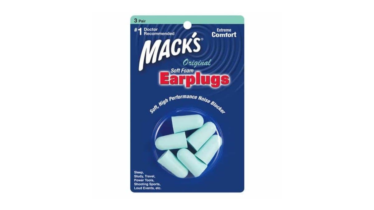 Mack's Original Soft Foam Earplugs Ultra Noise Blocker 33dB 3 Pairs
