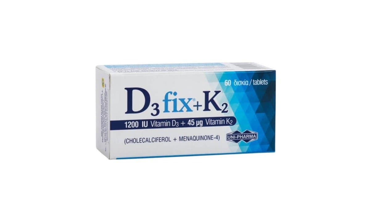 Vitamin D3-Fix 1200IU & K2 45mcg 60 Tabs